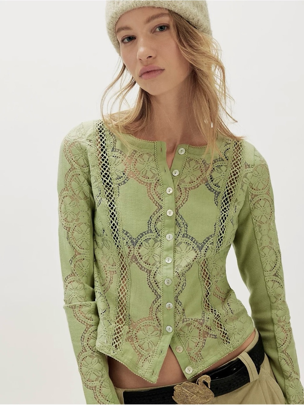 Free People Jae knit long sleeve tee NWT Soft Mint green